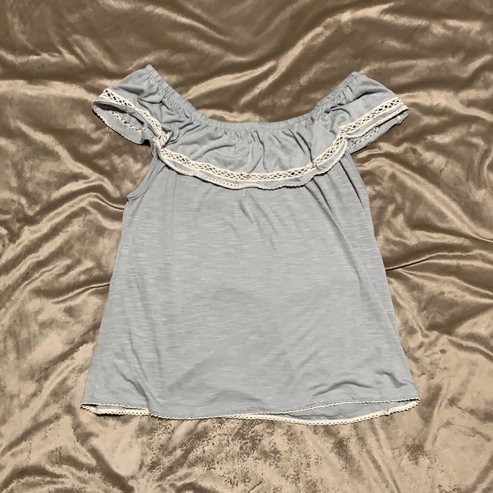 Off the Shoulder Gray Shirt